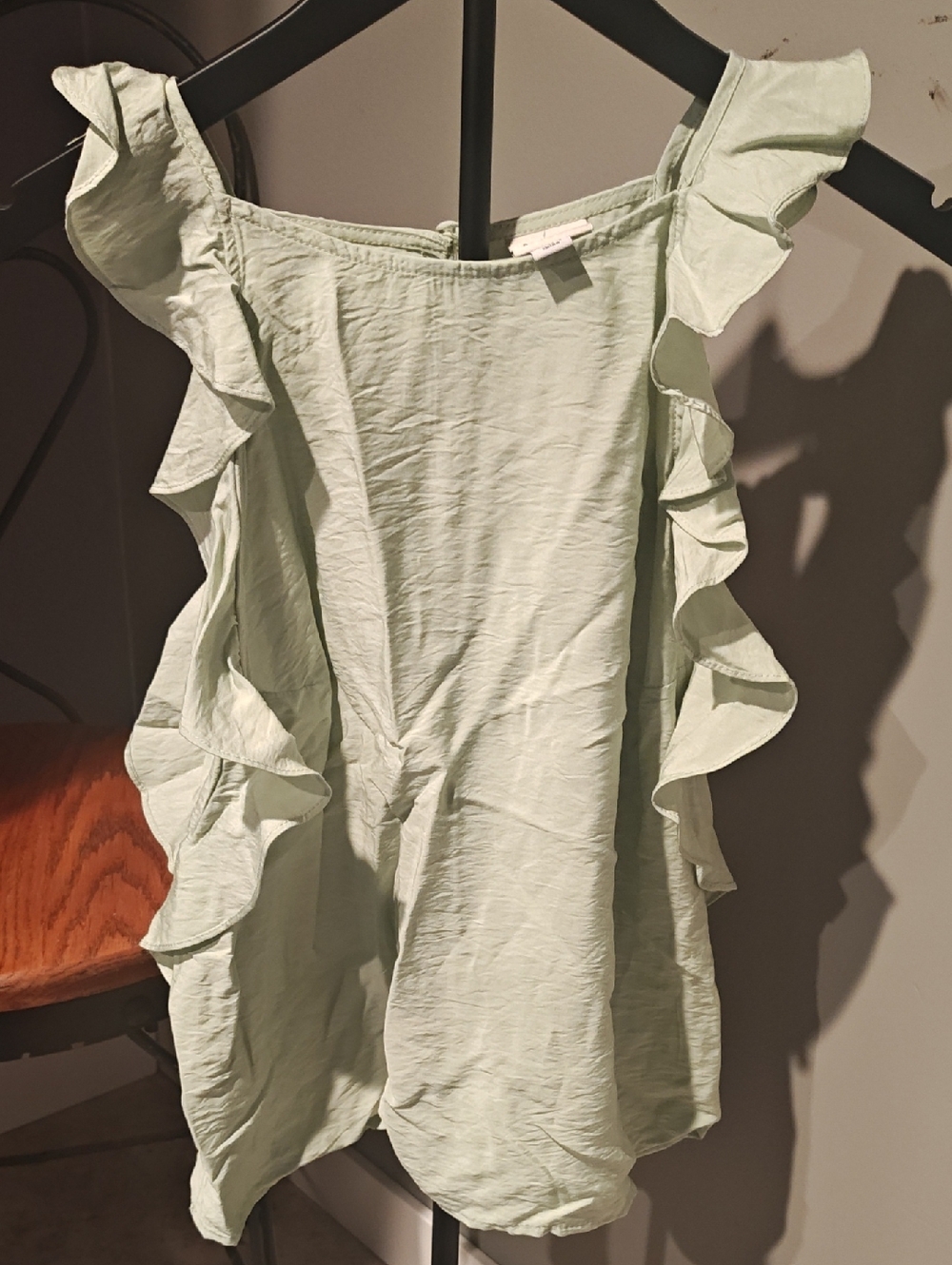 a new day Light Green Ruffle Tank Top